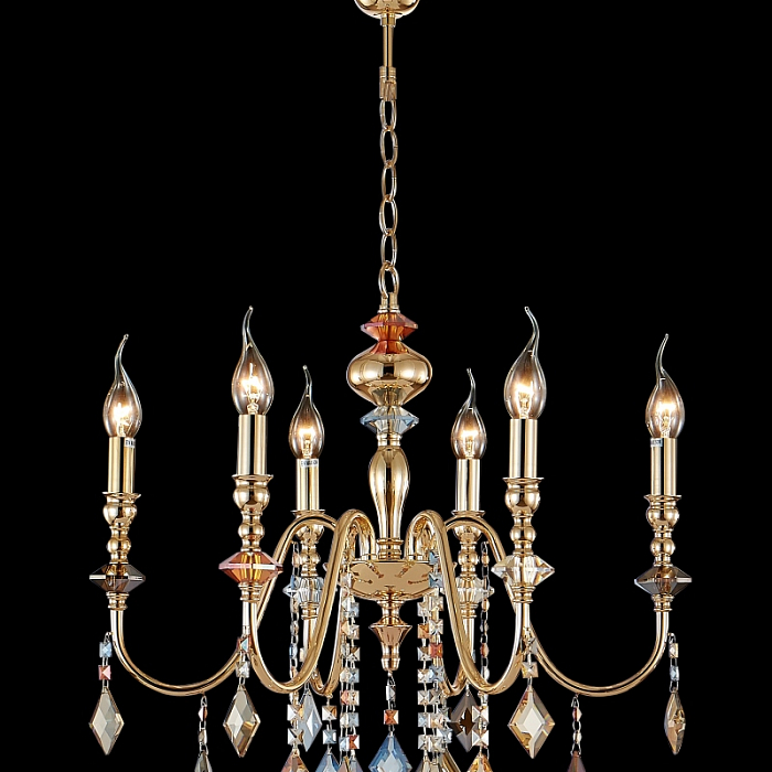 Люстра Crystal Lux MERCEDES SP6 GOLD/COLOR