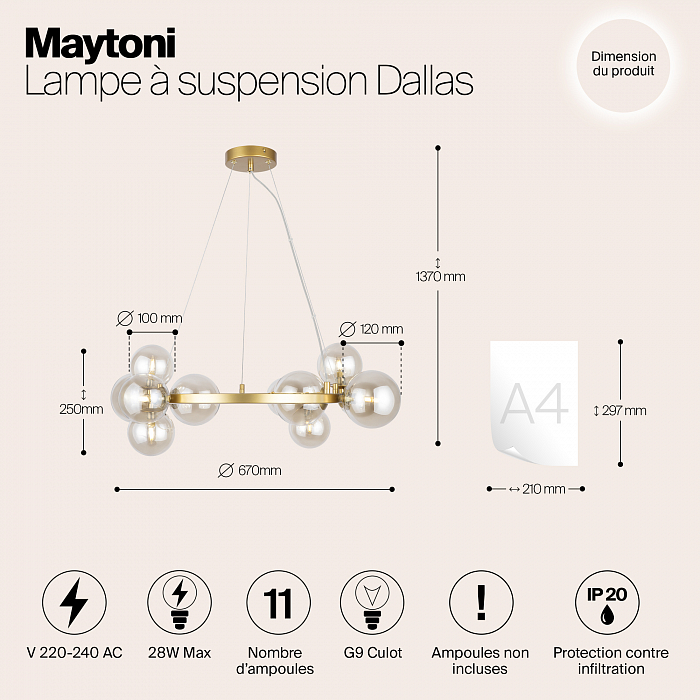 Светильник Maytoni MOD545PL-11G